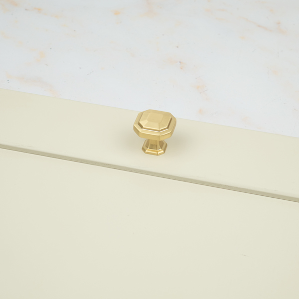 Handle & Home Satin Brass Octagonal Cabinet Handles & Coordinating Knob