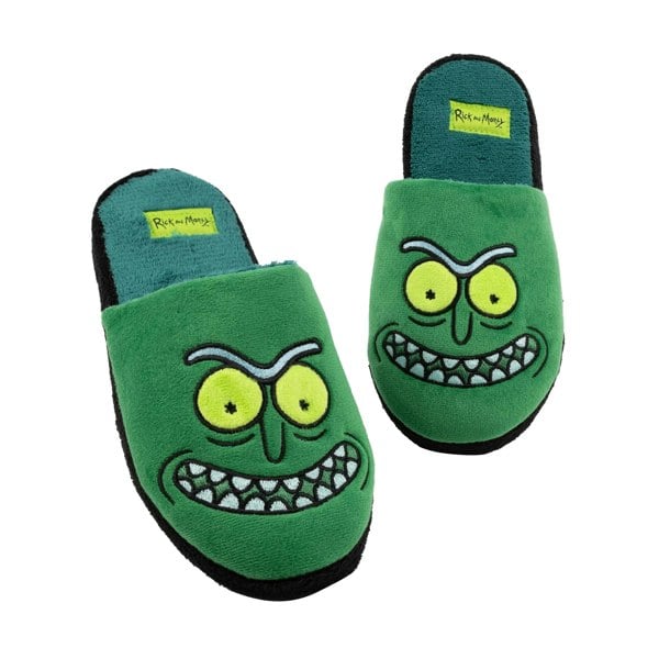 Rick And Morty Mens Pickle Rick Slippers - Green