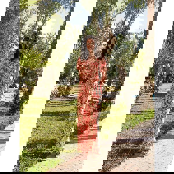 Blue Vanilla Watercolour Floral Print Elasticated Sleeve Top