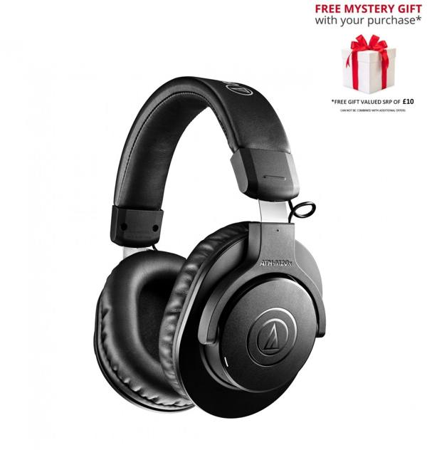 Audio Technica ATH-M20XBT Bluetooth Headphones - with Free Gift RRP £10