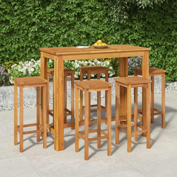 Berkfield 7 Piece Garden Dining Set Solid Wood Acacia