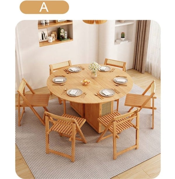 Ainsley Folding Extendable Dining Table, Wood with small dining folding table