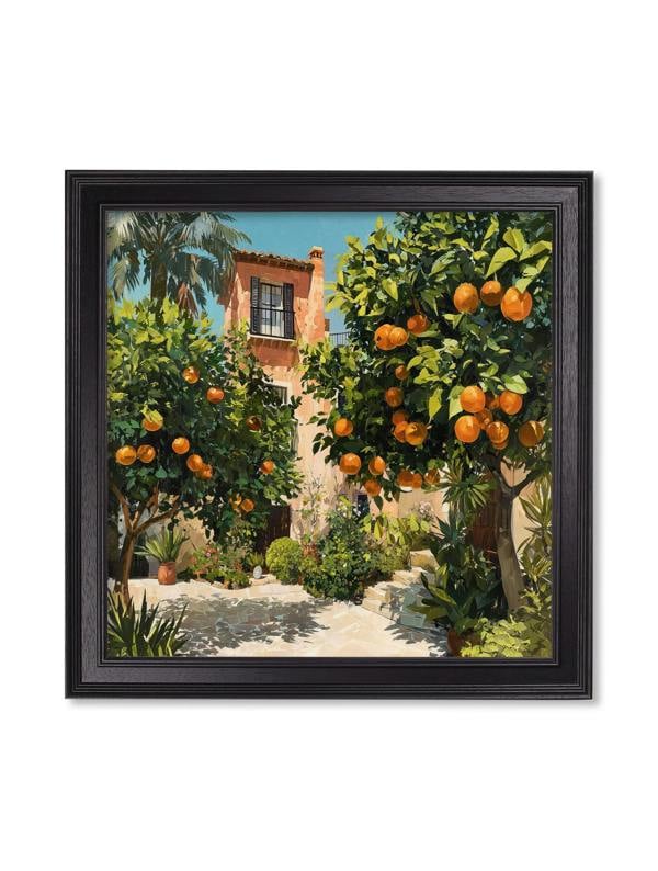 Exceptional Art The Orange Villa - Black Hurstwood Square Frame