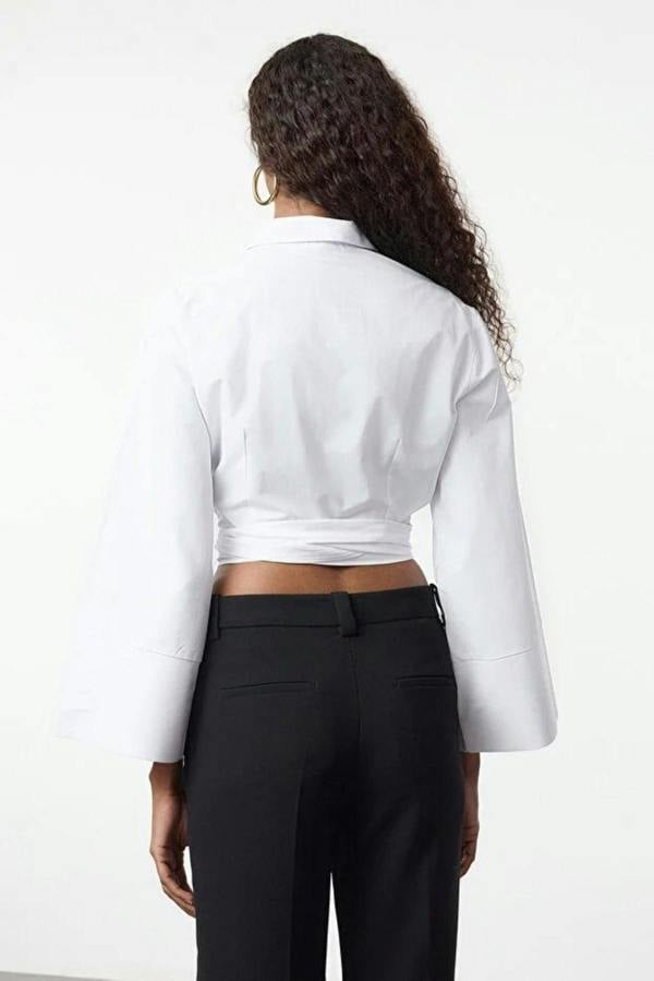 WOVCOR Regular Fit Woven Shirt with Tie Detail