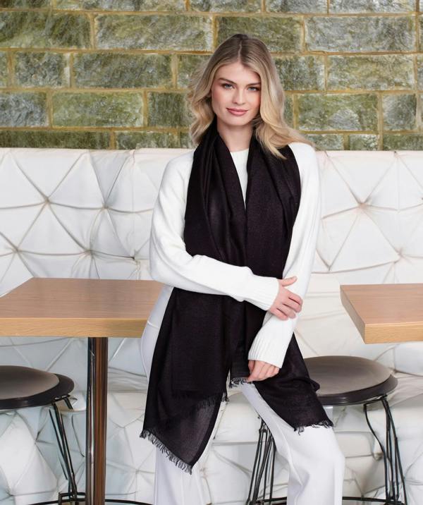 Pia Rossini Hallie - Pearlescent Occasion Scarf - Black