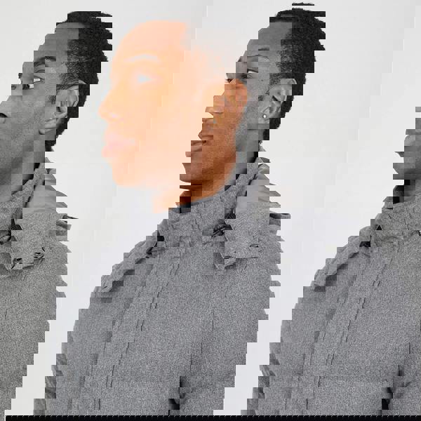 Brave Soul Grey Puffer Jacket With Detachable Hood - Grey Image 4