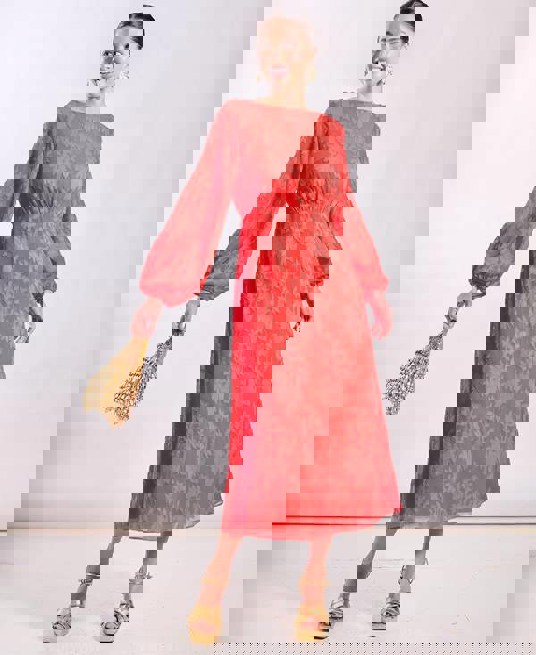 Coral Long Sleeve Dress 