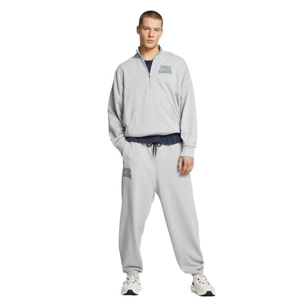 Under Armour Mens Icon Quarter Zip Relaxed Fit Sweatshirt - Grey - 