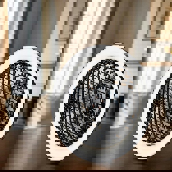 Black Rechargeable 3 Speed Desk Fan with LED Dimmable Ring Light Image 6