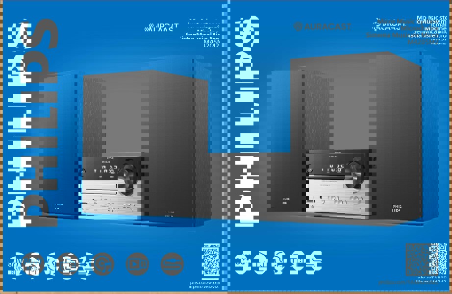 Philips TAM4205M2 BT Micro 60W Hi-Fi Music System, CD/MP3, USB Port - Free Gift RRP £15!