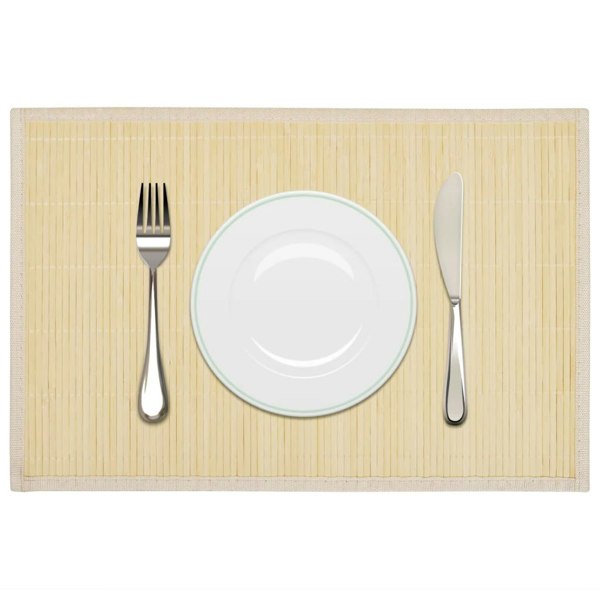 Berkfield 6 Bamboo Placemats 30 x 45 cm Natural