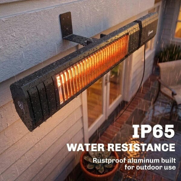 Bobobiy 2000 W Electric Infrared Patio Heater, IP65 Outdoor Garden Heater with APP/Touch/Remote Control, 9 Heat Settings, Black