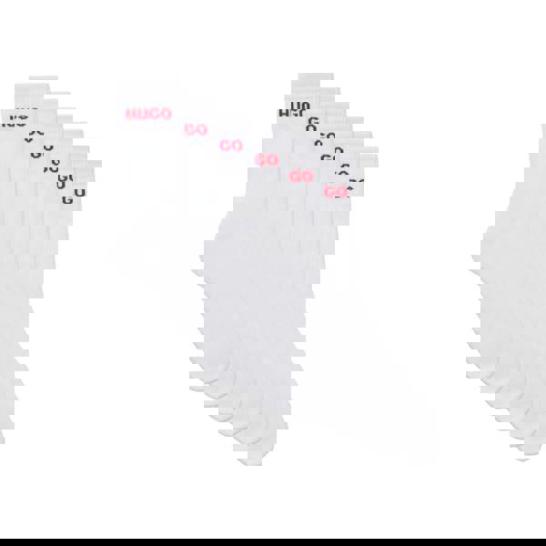 Hugo Unisex Adult Mid Cut Socks (Pack of 6) - White - 