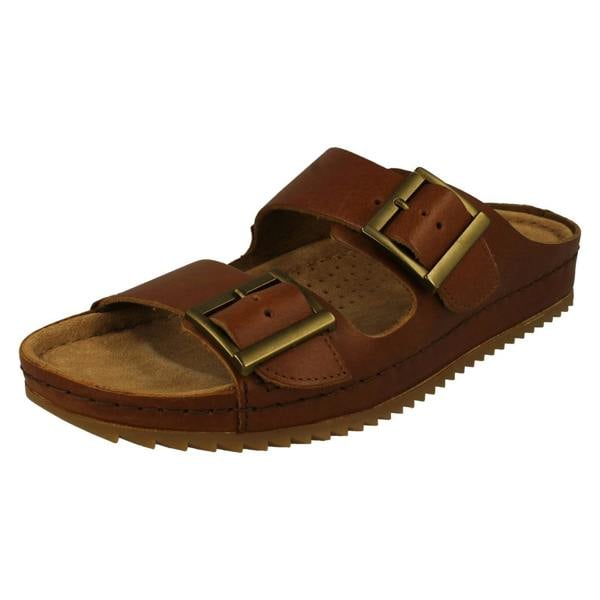 Clarks Ladies Clarks Adjustable Dual Strap Mule Sandals Brookleigh Sun
