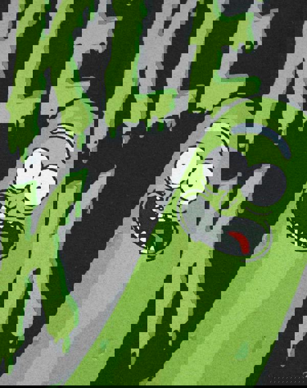 Rick And Morty Mens Black I'M Pickle Rick Slogan Graphic Short Sleeved T-Shirt