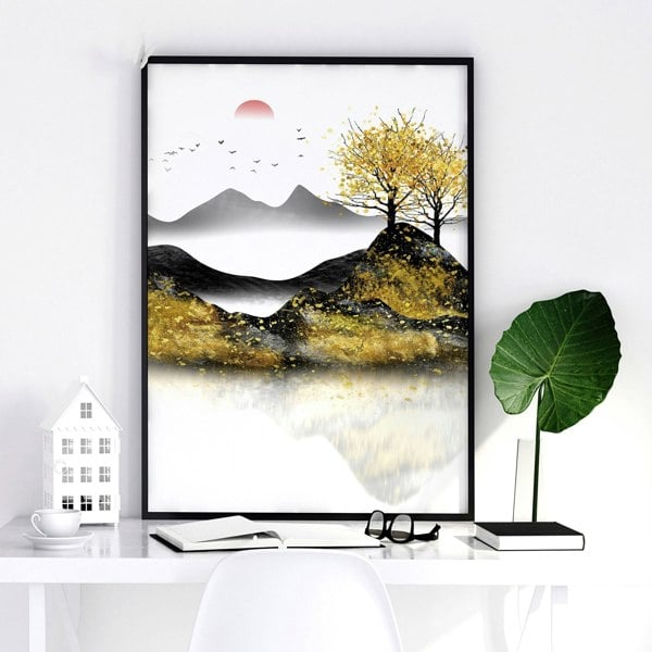 Home office decor ideas | set of 3 Japanese wall art