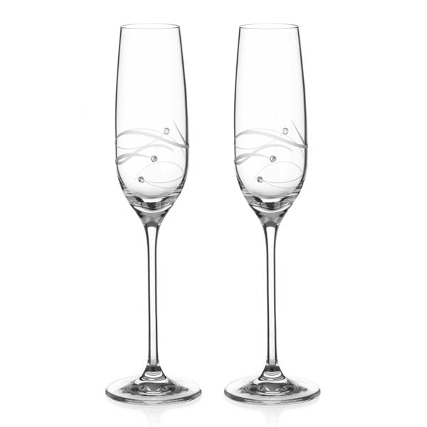 Diamante Moda Spiral Champagne Flutes - Set of 2