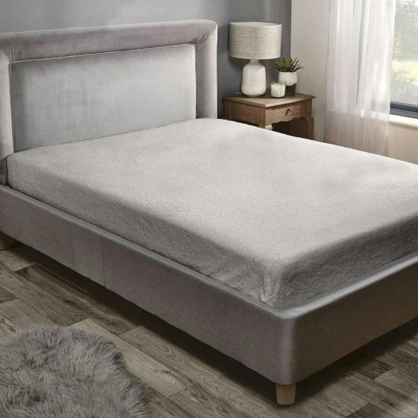 Fleece Soft Fitted Sheet - Silver - King