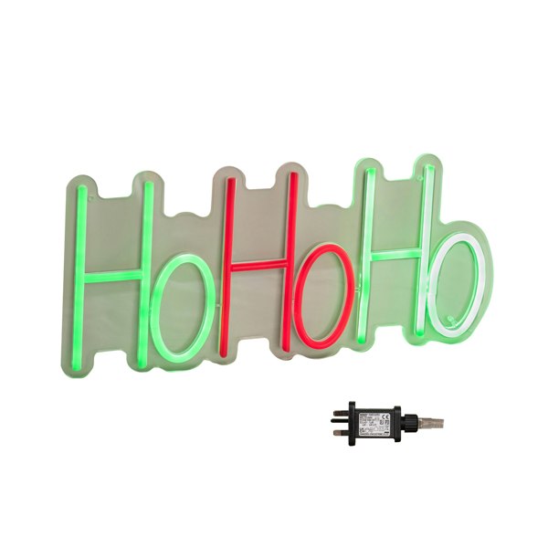 Samuel Alexander 40cm x 18cm Light up Ho Ho Ho Christmas Neon Flex Hanging Sign