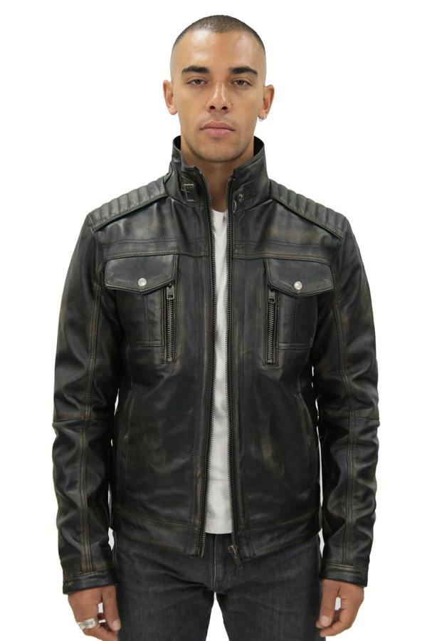 Infinity Leather Men's Vintage Leather Biker Jacket-Cape Town