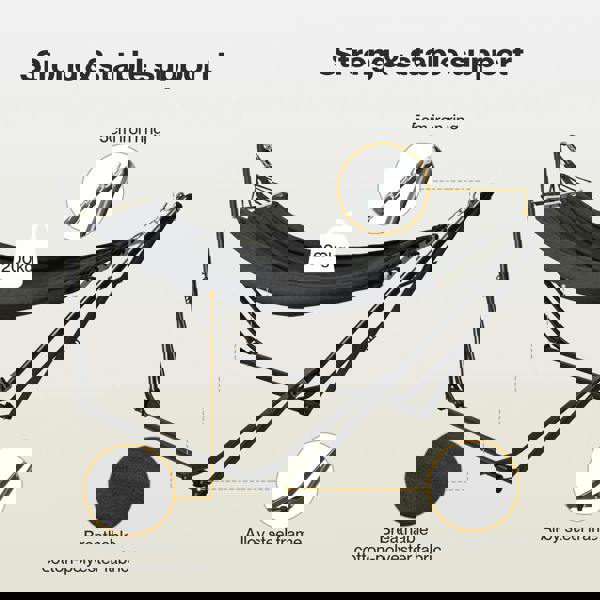 Mountview Foldable Hammock Chair Bed Hanging with Stand Outdoor Camping 200KG