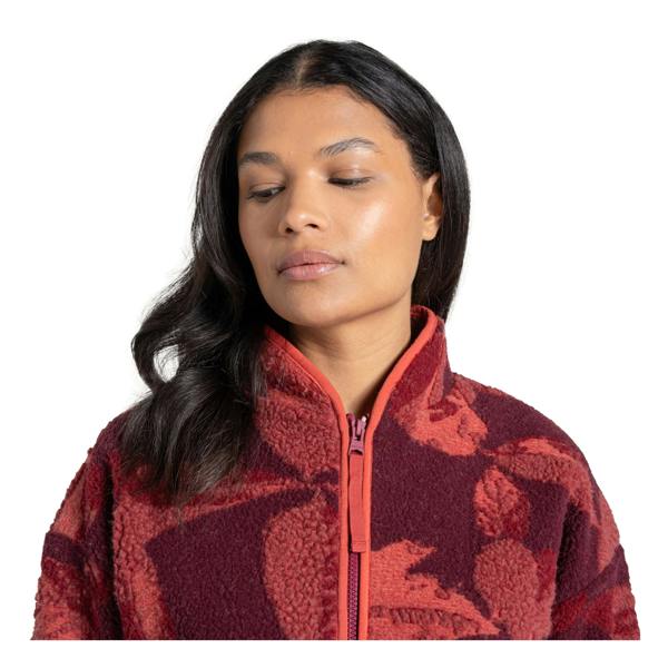 Craghoppers Womens/Ladies Catalina Leaf Print Fleece Jacket - Sumac Red - 