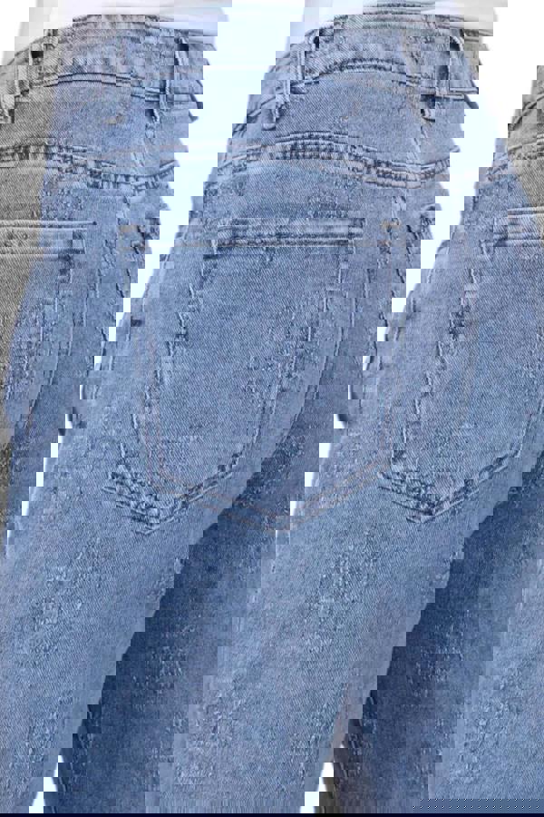 Paulo Due Womens Floral Embossed Straight Leg Denim Jeans