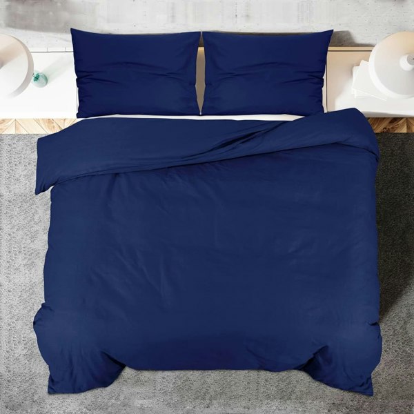 Berkfield Duvet Cover Set Navy Blue 260x220 cm Light-weight Microfiber
