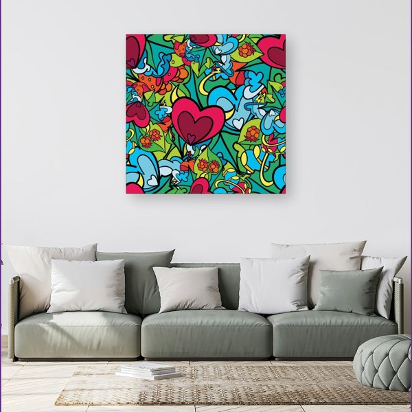 Warren Reed Hippie Psychedelic Pattern Canvas