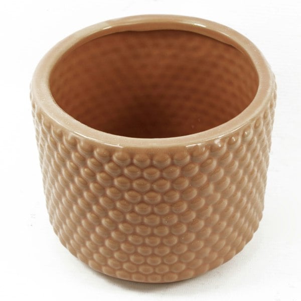 Leaf Dusty Pink Raised Dots Ceramic Plant Pot 15 x 15 x 12.5cm