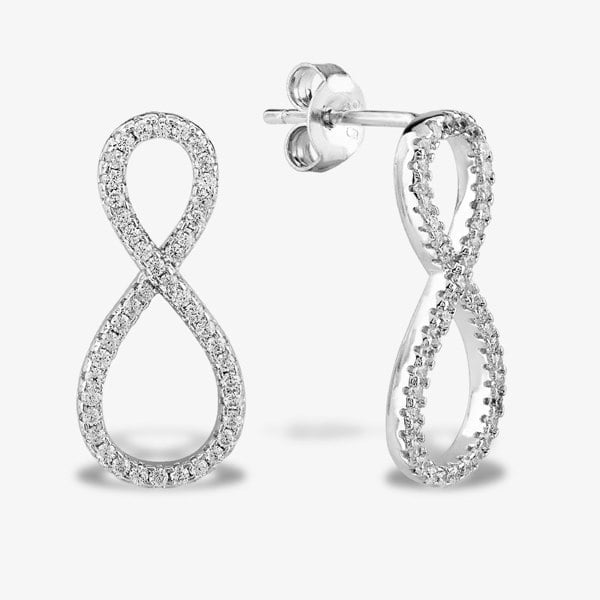 Rosa Lea Pave Infinity Dropper Stud Earrings AE-950711EA