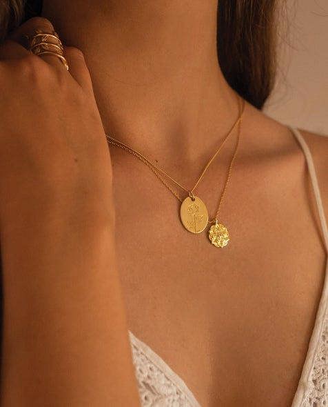 Dainty 18K Gold Lotus Flower Necklace - Necklaces - Elk & Bloom
