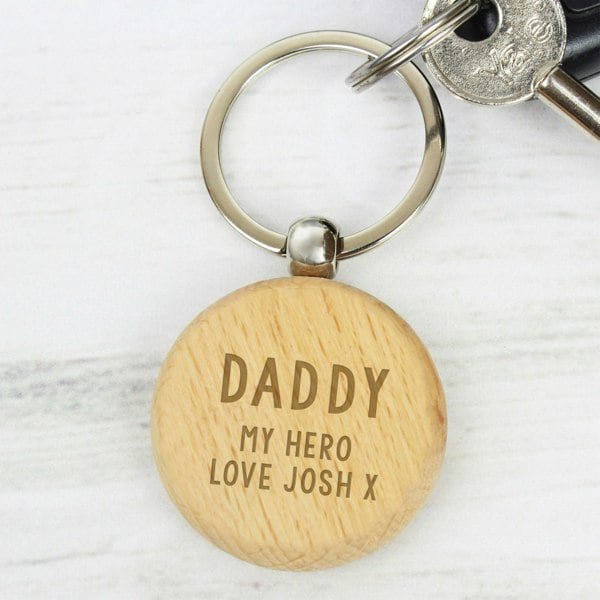Personalised Memento Company Personalised Free Text Wooden Keyring