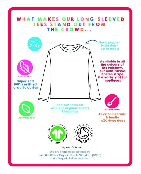 Organic Blue Fire Engine Applique Long - Sleeved T-Shirt - Toby Tiger