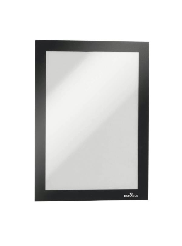 Durable DURAFRAME Self Adhesive Magnetic Signage Frame | 2 Pack | A5 Black