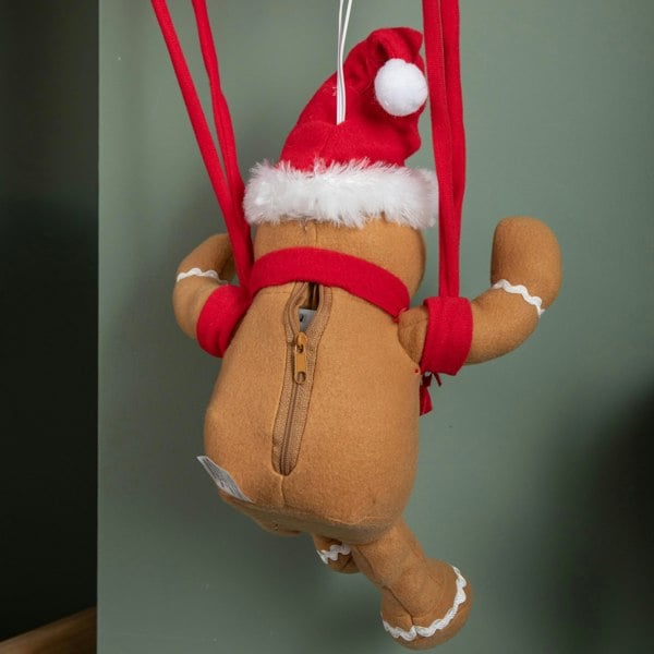 Samuel Alexander 57cm Battery Operated Musical Parachuting Gingerbread Man with Leg Kicking Motion