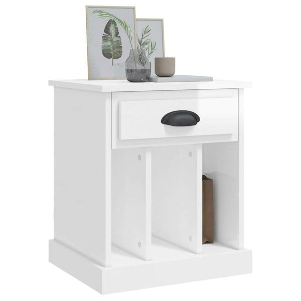 Berkfield Bedside Cabinet High Gloss White 43x36x50 cm