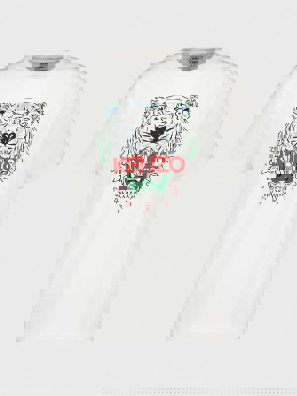 Kenzo Tiger Print T Shirt White