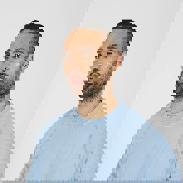 Brave Soul Blue Acid Wash Oversized T-shirt - Blue Image 4