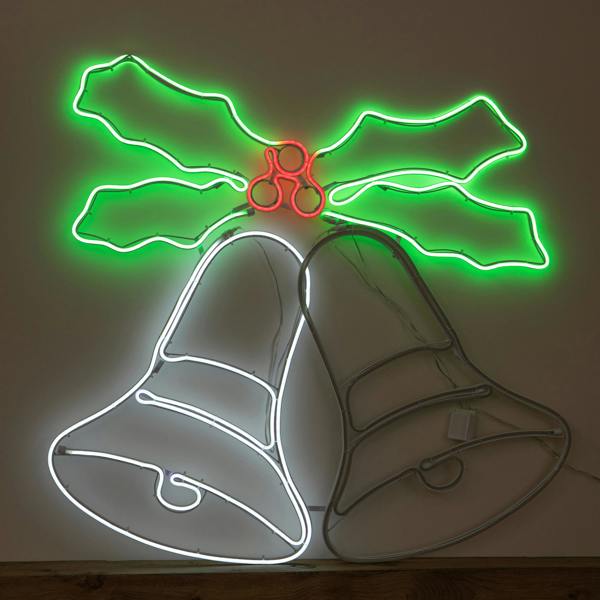 Samuel Alexander 74cm x 78cm Light Up Christmas Bells Neon Decoration with LEDs