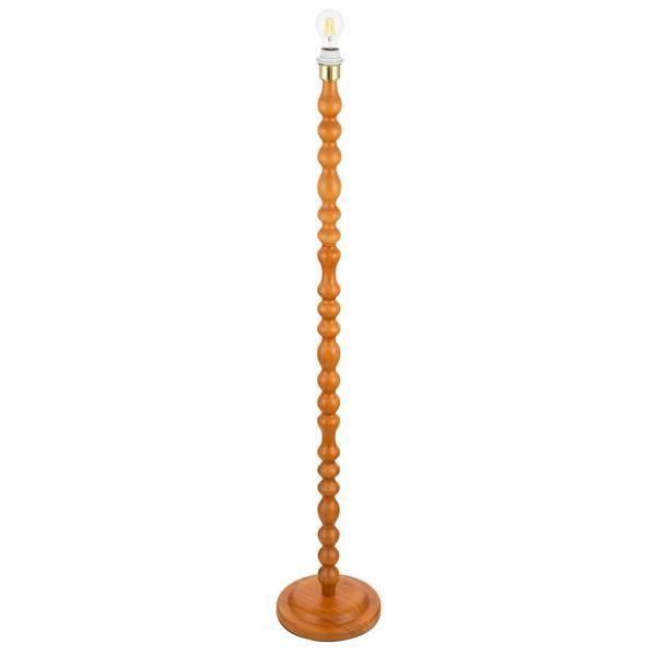 Oak Wooden Classic Standing Floor Lamp Base with Rippled Pole Design Image 3