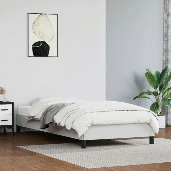 Berkfield Bed Frame White 90x190 cm 3FT Single Faux Leather