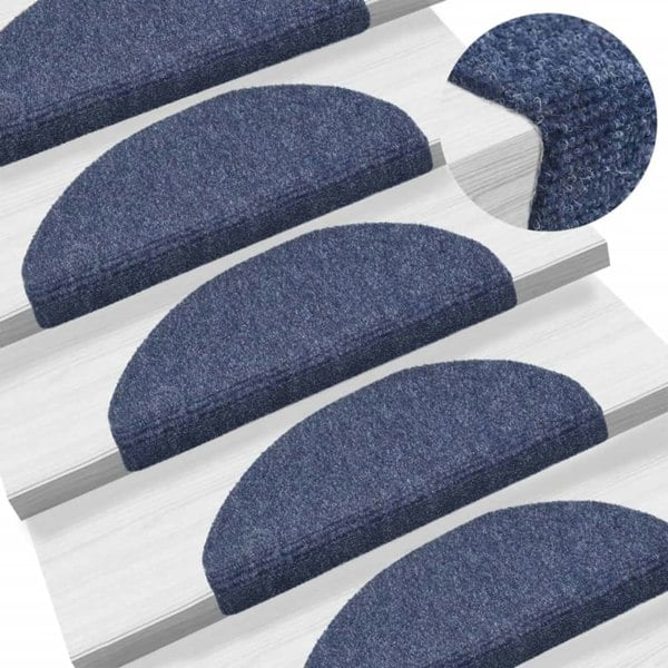 Berkfield Self-adhesive Stair Mats 10 pcs Blue 65x21x4 cm Needle Punch
