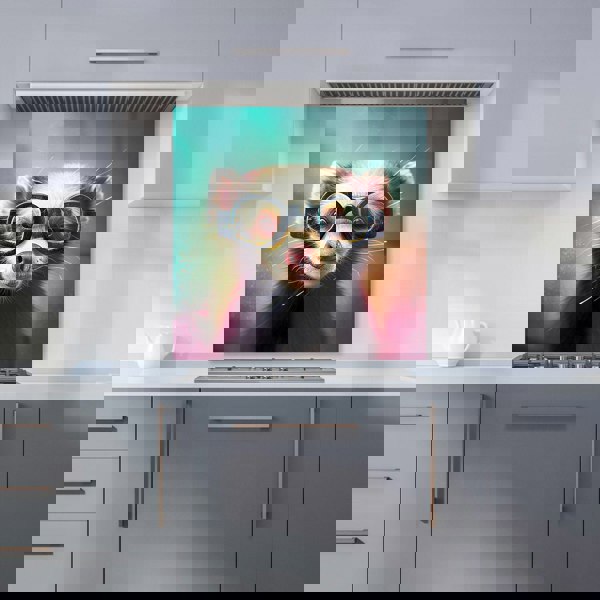 Warren Reed - Designer Ferret With Glasses Splashart Kitchen Splashback