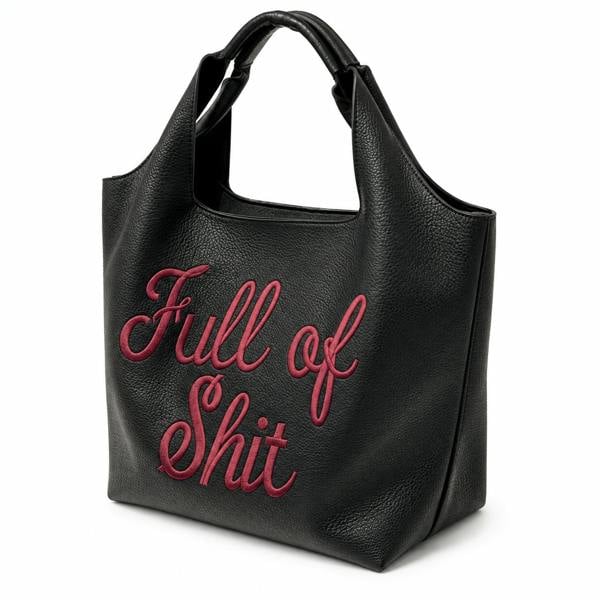 Lilly Loves Full of Shit Burgundy Bucket Bag