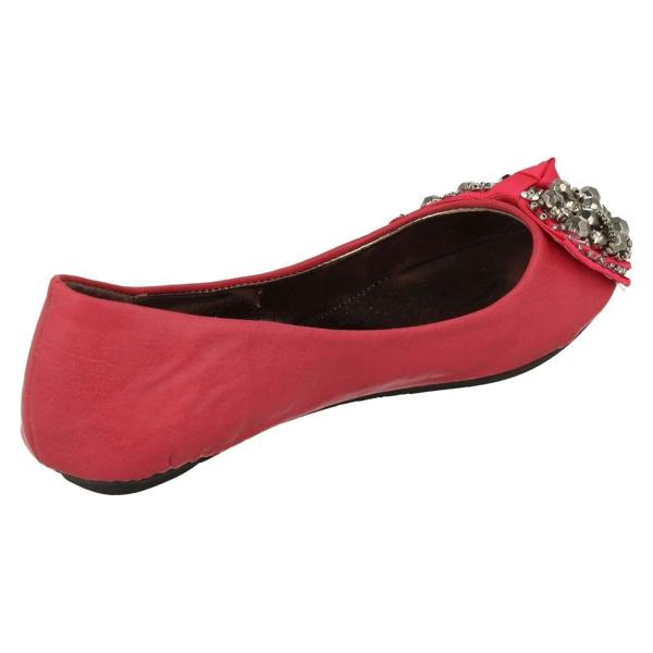 Cutie Girls Cutie Slip On Ballerina Pumps with Jewelled Bow