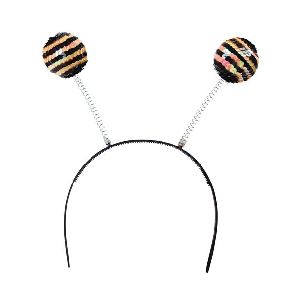 Bristol Novelty Sequin Bee Boppers - Black/Yellow - 