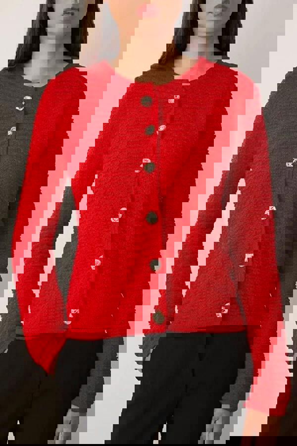 WOVCOR Textured Look Knit Cardigan