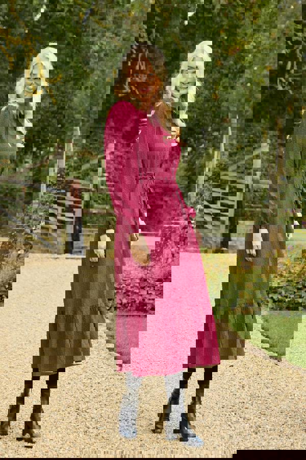 Textured Flared Midi Dress