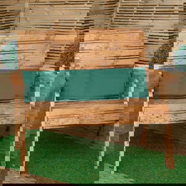 Samuel Alexander 99 x 20 x 5cm Cushion Back for 2 Seater Wooden Garden Bench in Green